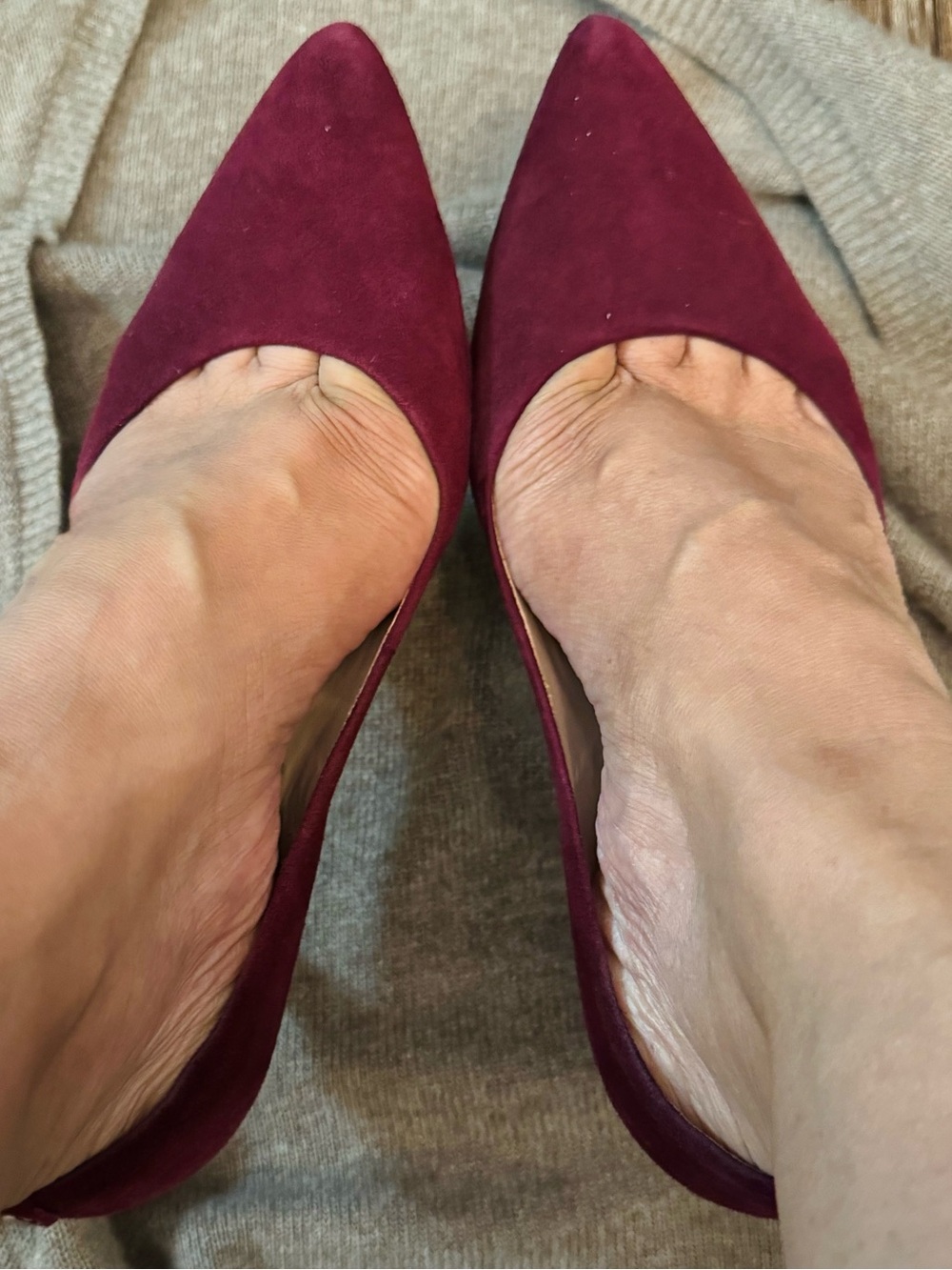 Beautiful Kate Spade Pointed Toe in Wine Suede